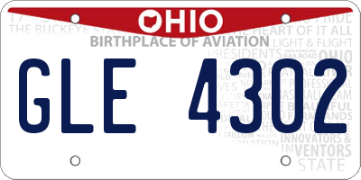 OH license plate GLE4302