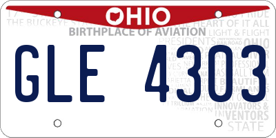 OH license plate GLE4303
