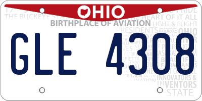 OH license plate GLE4308