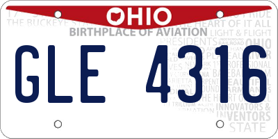 OH license plate GLE4316