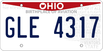 OH license plate GLE4317