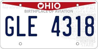 OH license plate GLE4318