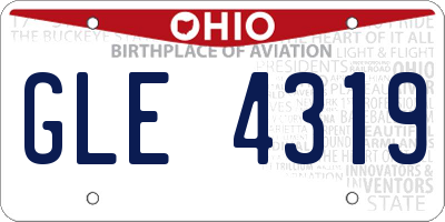 OH license plate GLE4319