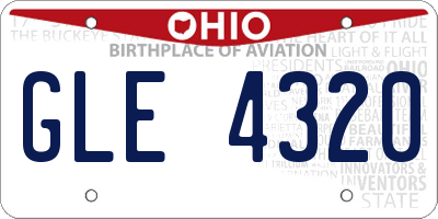 OH license plate GLE4320