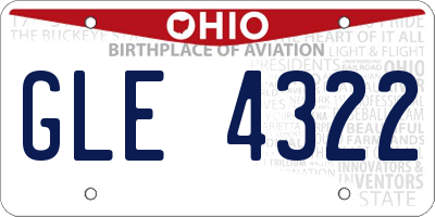 OH license plate GLE4322