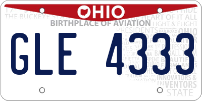 OH license plate GLE4333