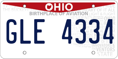 OH license plate GLE4334
