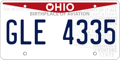 OH license plate GLE4335