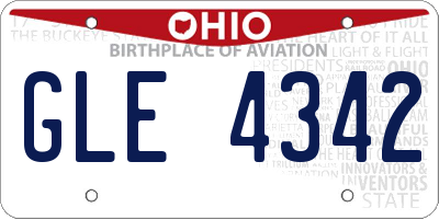 OH license plate GLE4342