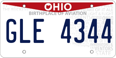 OH license plate GLE4344