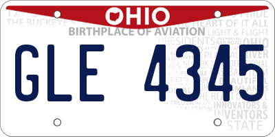 OH license plate GLE4345