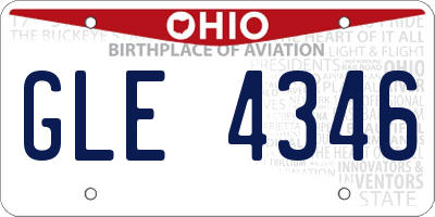 OH license plate GLE4346