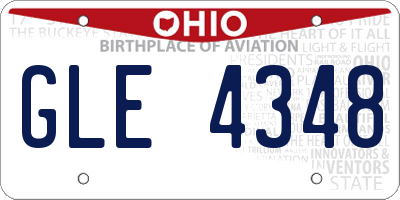 OH license plate GLE4348