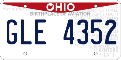 OH license plate GLE4352