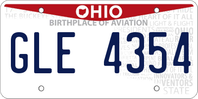OH license plate GLE4354
