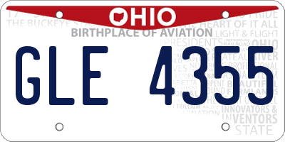 OH license plate GLE4355