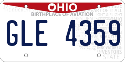 OH license plate GLE4359