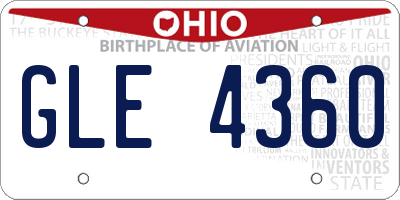 OH license plate GLE4360