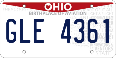 OH license plate GLE4361