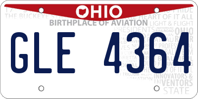 OH license plate GLE4364