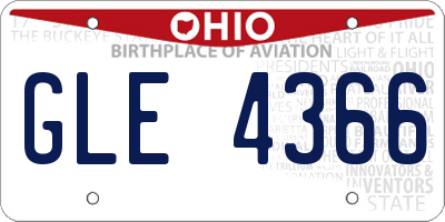 OH license plate GLE4366