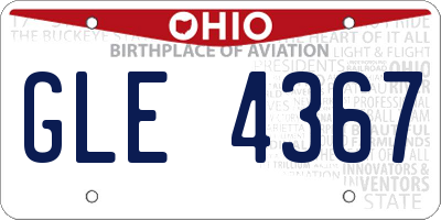 OH license plate GLE4367