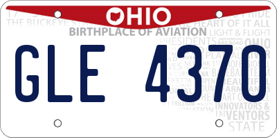 OH license plate GLE4370