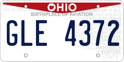OH license plate GLE4372