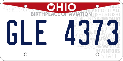 OH license plate GLE4373