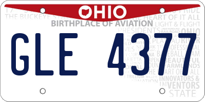 OH license plate GLE4377