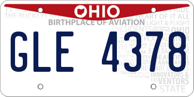 OH license plate GLE4378