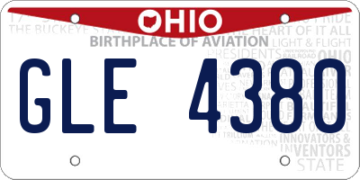 OH license plate GLE4380