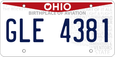 OH license plate GLE4381