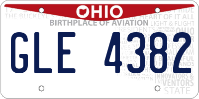 OH license plate GLE4382