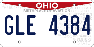 OH license plate GLE4384