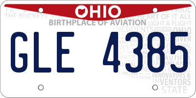 OH license plate GLE4385
