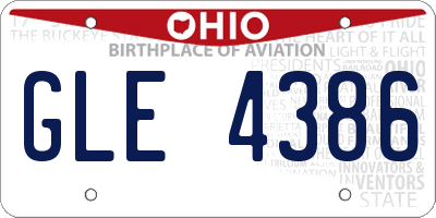 OH license plate GLE4386