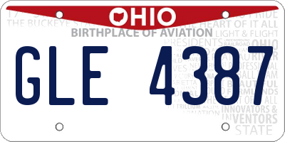 OH license plate GLE4387