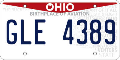OH license plate GLE4389