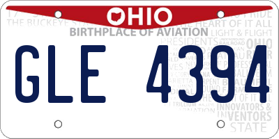 OH license plate GLE4394