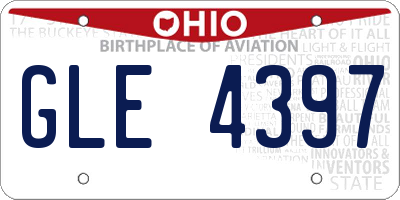 OH license plate GLE4397