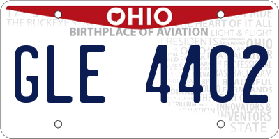 OH license plate GLE4402