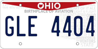 OH license plate GLE4404