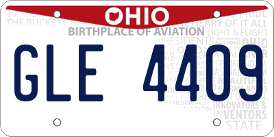 OH license plate GLE4409