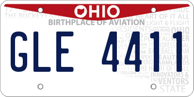 OH license plate GLE4411