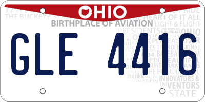 OH license plate GLE4416