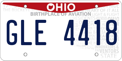 OH license plate GLE4418