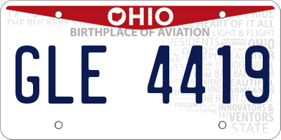 OH license plate GLE4419