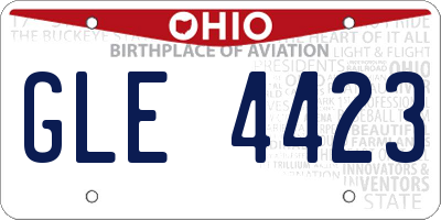 OH license plate GLE4423