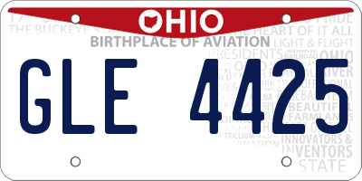 OH license plate GLE4425